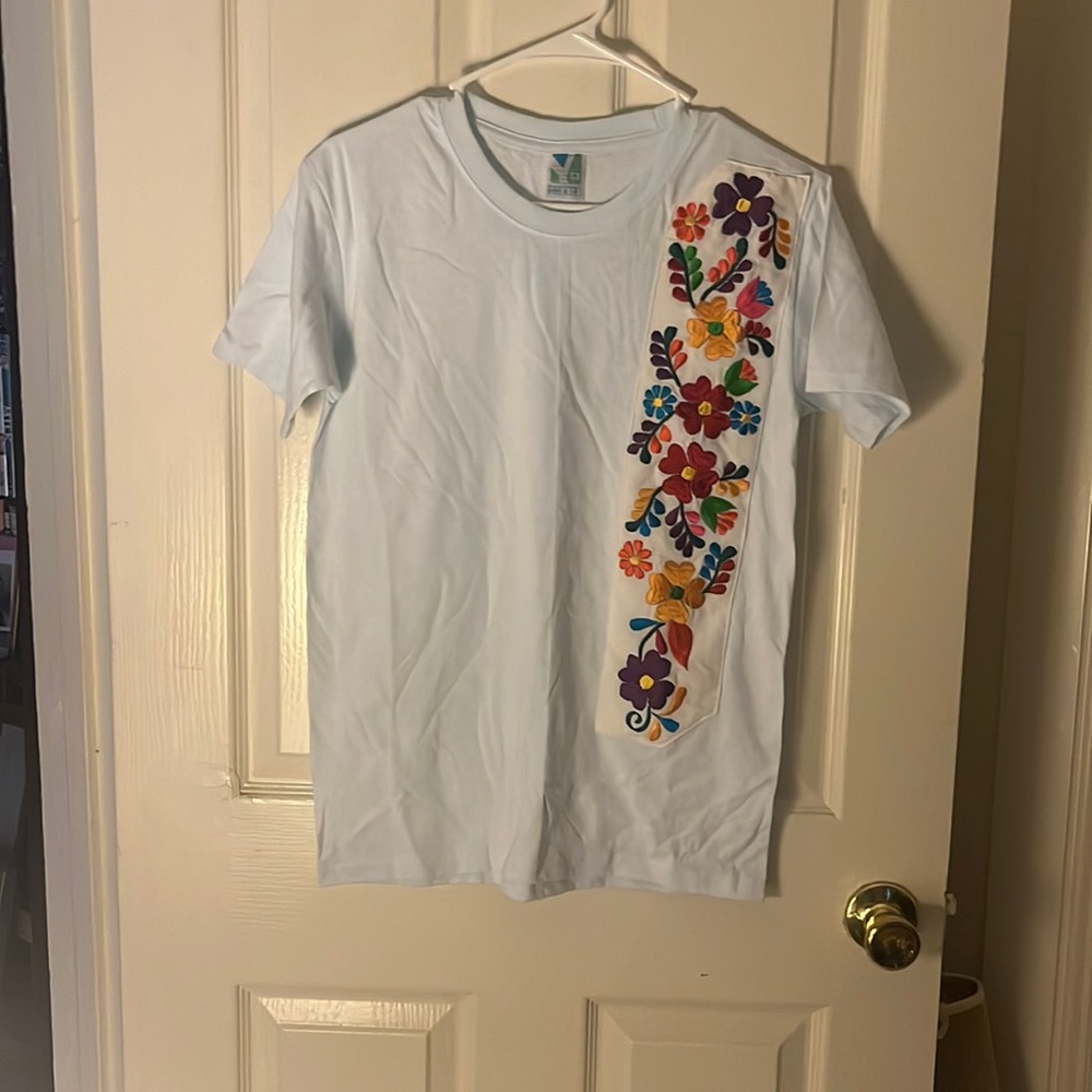 Hand Embroidered Cotton T-Shirt
